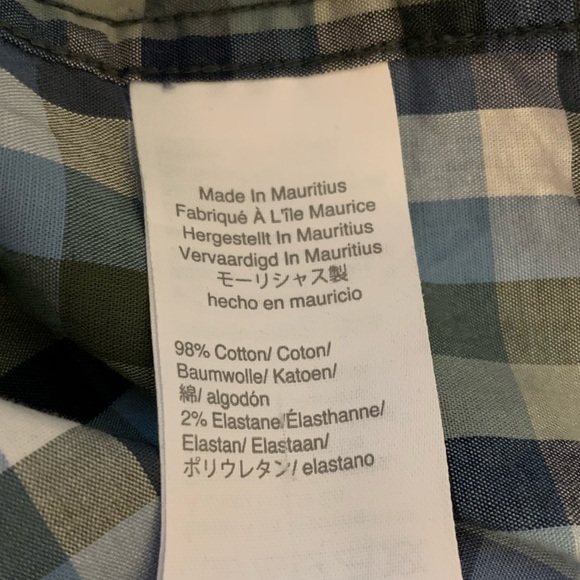 Mens J.Crew Mercantile Flex Long Sleeve Button Front Blue Checkered Shirt - Picture 6 of 6